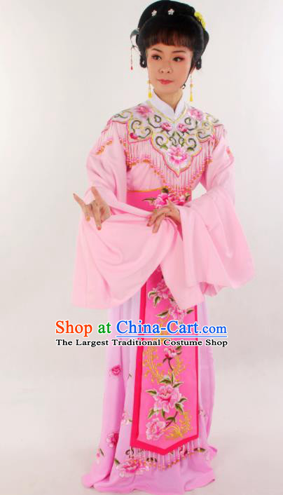 Handmade Traditional Chinese Beijing Opera Hua Tan Diva Pink Dress Ancient Imperial Consort Costumes for Women