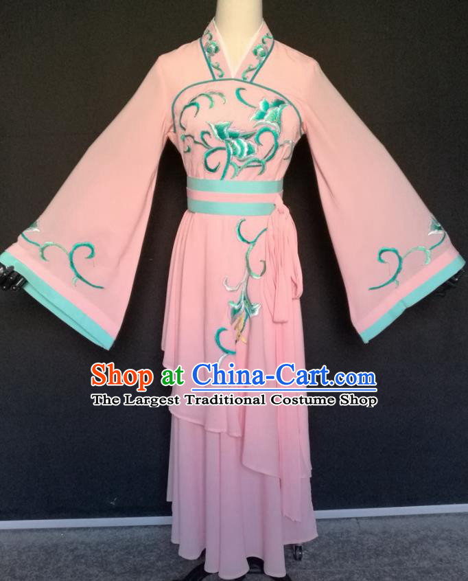 Handmade Traditional Chinese Beijing Opera Hua Tan Pink Dress Ancient Court Maid Costumes for Women