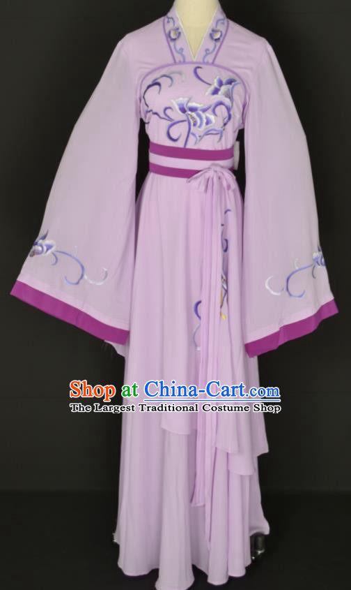Handmade Traditional Chinese Beijing Opera Hua Tan Lilac Dress Ancient Court Maid Costumes for Women