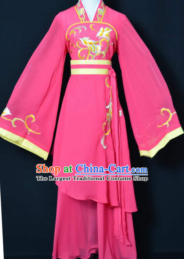 Handmade Traditional Chinese Beijing Opera Hua Tan Rosy Dress Ancient Court Maid Costumes for Women