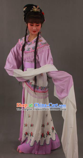 Handmade Traditional Chinese Beijing Opera Princess Lilac Dress Ancient Court Lady Costumes for Women