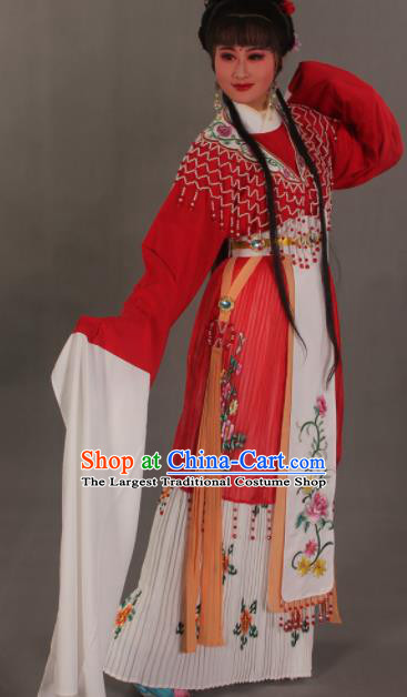 Traditional Chinese Beijing Opera Actress Red Dress Ancient Court Princess Costumes for Women