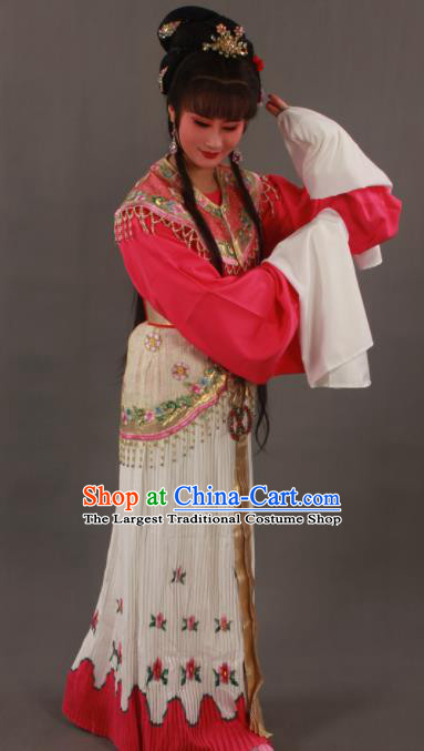 Traditional Chinese Peking Opera Actress Rosy Dress Ancient Court Princess Costumes for Women
