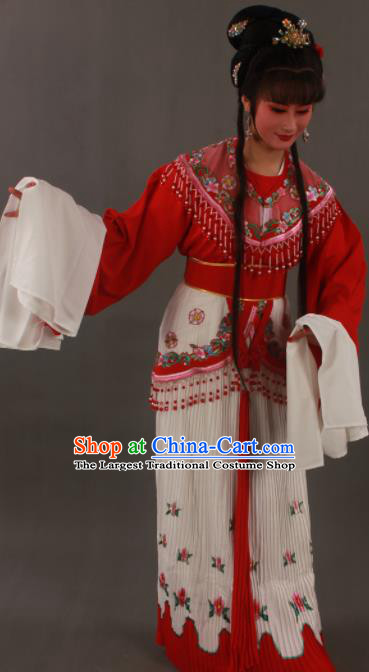 Traditional Chinese Peking Opera Actress Red Dress Ancient Court Princess Costumes for Women