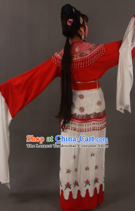 Traditional Chinese Peking Opera Actress Red Dress Ancient Court Princess Costumes for Women