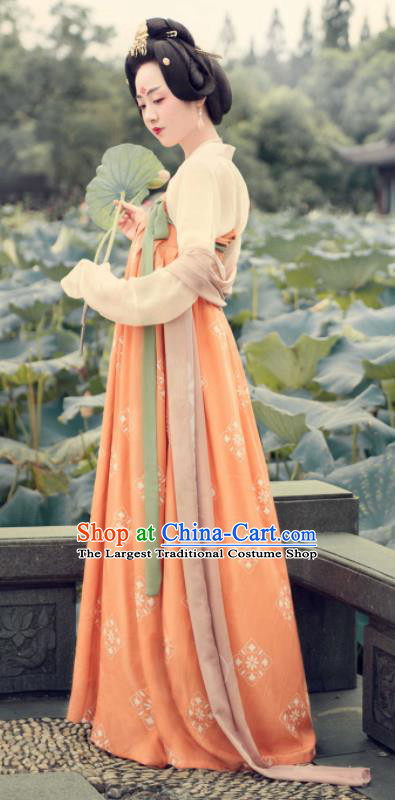 Traditional Chinese Tang Dynasty Court Lady Hanfu Dress Ancient Palace Maidservant Replica Costumes for Women