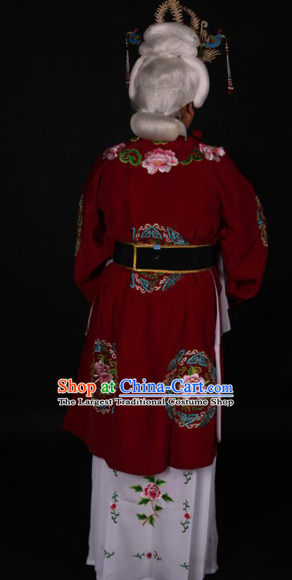 Traditional Chinese Peking Opera Stand By Amaranth Dress Ancient Dowager Countess Costume for Women