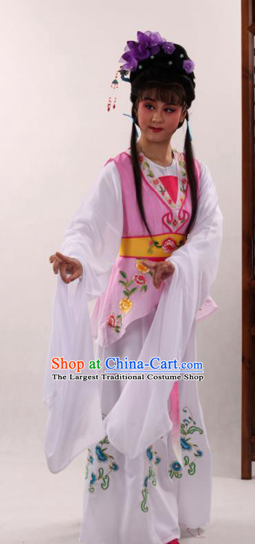 Traditional Chinese Peking Opera Maidservants Pink Dress Ancient Servant Girl Costume for Women