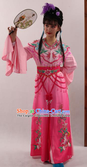 Traditional Chinese Peking Opera Diva Pink Dress Ancient Goddess Princess Costume for Women