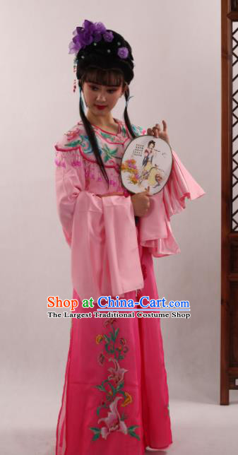 Traditional Chinese Peking Opera Diva Pink Dress Ancient Goddess Princess Costume for Women