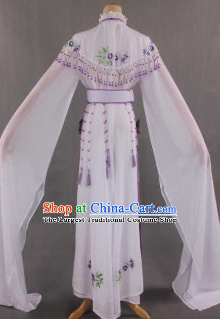 Traditional Chinese Peking Opera Diva White Dress Ancient Nobility Lady Costume for Women