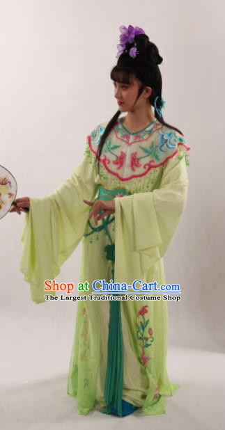 Traditional Chinese Peking Opera Diva Green Dress Ancient Goddess Princess Costume for Women