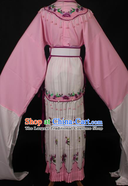 Traditional Chinese Shaoxing Opera Diva Lin Daiyu Pink Dress Ancient Peking Opera Princess Costume for Women