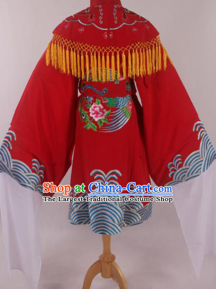 Traditional Chinese Shaoxing Opera Queen Red Dress Ancient Peking Opera Diva Costume for Women