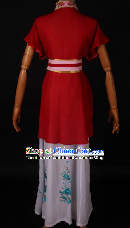 Traditional Chinese Shaoxing Opera Maidservant Yellow Dress Ancient Peking Opera Poor Lady Costume for Women