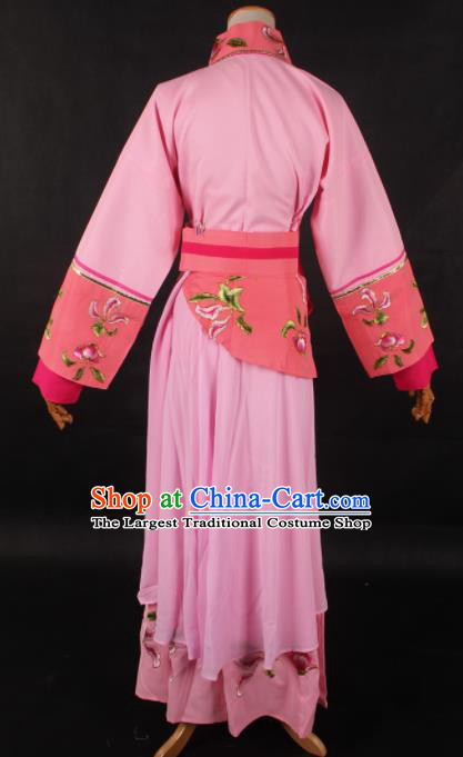 Chinese Traditional Shaoxing Opera Maidservant Pink Dress Ancient Peking Opera Servant Girl Costume for Women