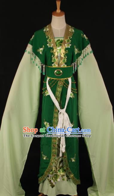 Chinese Traditional Shaoxing Opera Countess Green Dress Ancient Peking Opera Actress Costume for Women