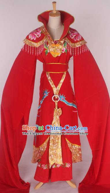 Chinese Traditional Shaoxing Opera Queen Red Dress Ancient Peking Opera Actress Costume for Women