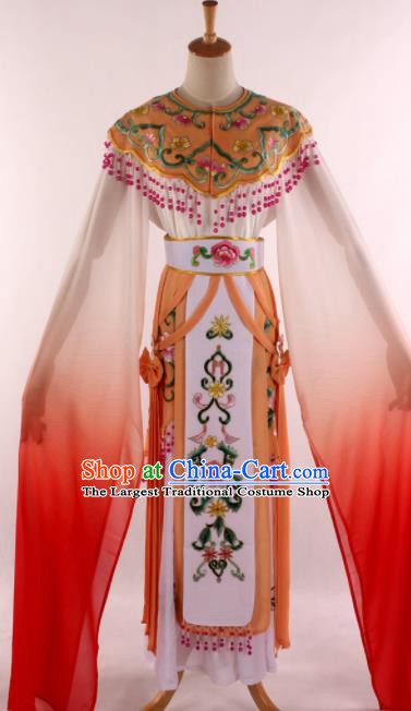 Chinese Traditional Shaoxing Opera Court Princess Orange Dress Ancient Peking Opera Actress Costume for Women