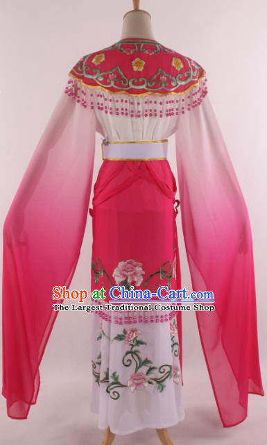 Chinese Traditional Shaoxing Opera Court Princess Rosy Dress Ancient Peking Opera Actress Costume for Women