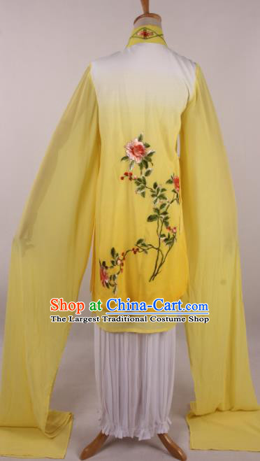 Chinese Traditional Shaoxing Opera Buddhist Nun Yellow Dress Ancient Peking Opera Actress Costume for Women