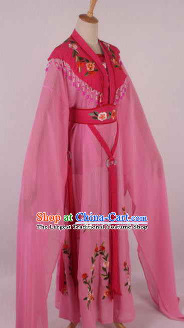 Chinese Traditional Shaoxing Opera Seven Fairies Rosy Dress Ancient Peking Opera Actress Costume for Women