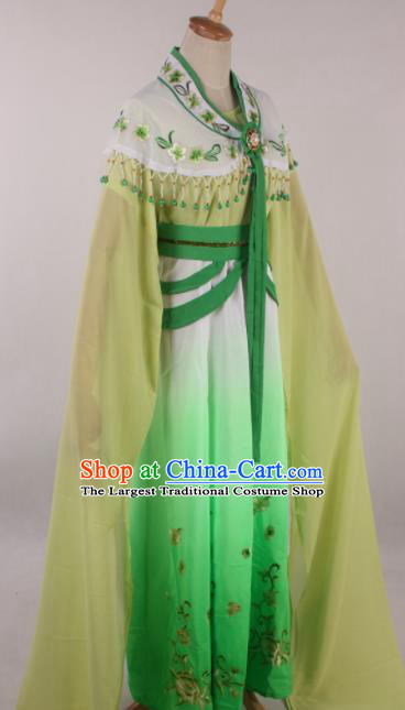 Chinese Traditional Huangmei Opera Seven Fairies Green Dress Ancient Peking Opera Actress Costume for Women