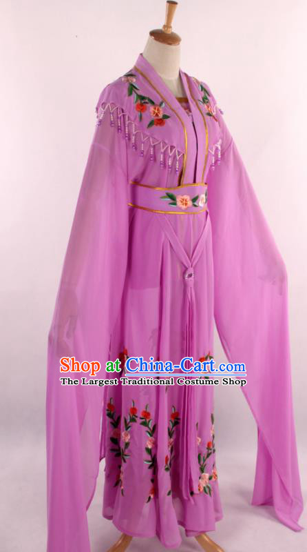 Chinese Traditional Shaoxing Opera Diva Goddess Purple Dress Ancient Peking Opera Actress Costume for Women