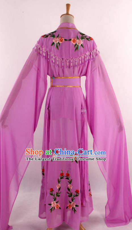 Chinese Traditional Shaoxing Opera Diva Goddess Purple Dress Ancient Peking Opera Actress Costume for Women