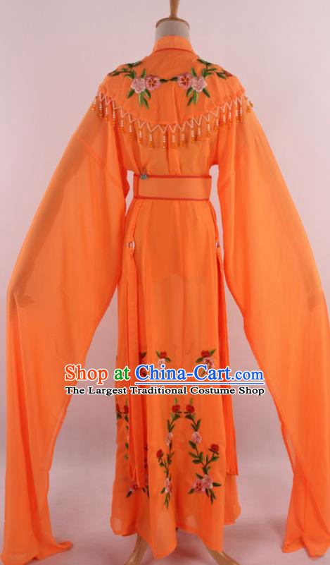 Chinese Traditional Shaoxing Opera Diva Goddess Orange Dress Ancient Peking Opera Actress Costume for Women