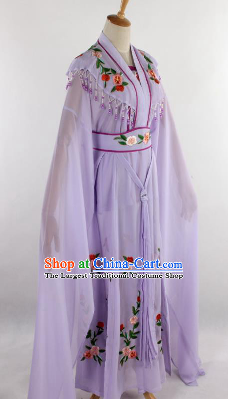 Chinese Traditional Shaoxing Opera Diva Goddess Lilac Dress Ancient Peking Opera Actress Costume for Women