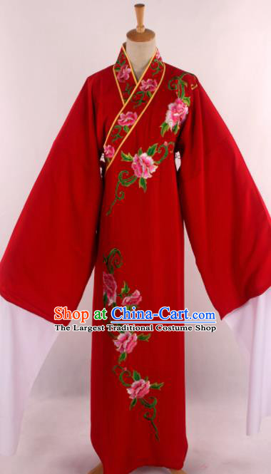 Traditional Chinese Shaoxing Opera Niche Embroidered Red Robe Ancient Nobility Childe Costume for Men