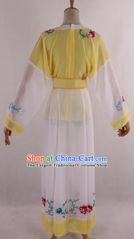 Chinese Traditional Shaoxing Opera Young Lady Yellow Dress Ancient Peking Opera Maidservant Costume for Women