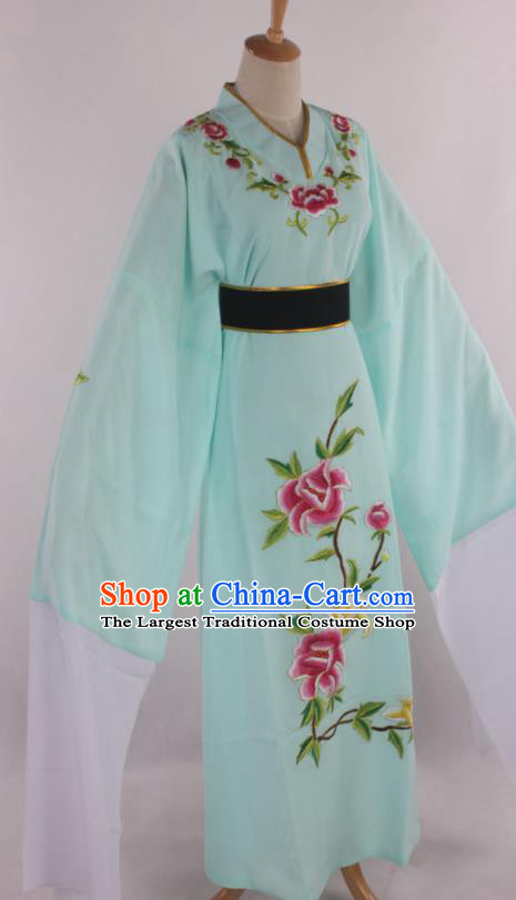 Traditional Chinese Shaoxing Opera Niche Scholar Embroidered Green Robe Ancient Nobility Childe Costume for Men