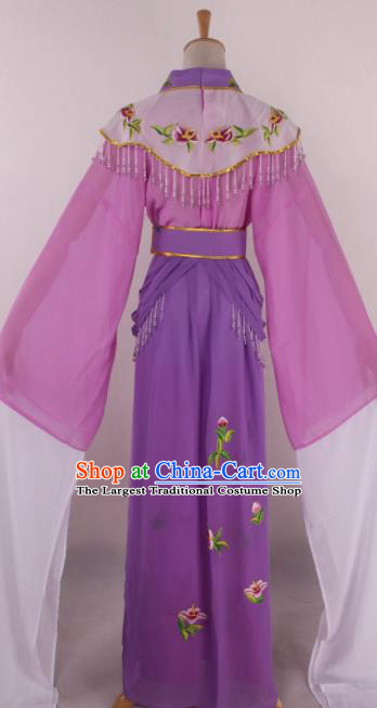 Chinese Beijing Opera Diva Purple Dress Ancient Traditional Peking Opera Court Princess Costume for Women