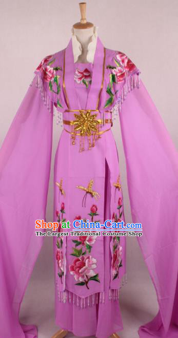 Professional Chinese Beijing Opera Nobility Lady Purple Dress Ancient Traditional Peking Opera Diva Costume for Women