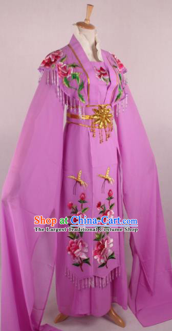 Professional Chinese Beijing Opera Nobility Lady Purple Dress Ancient Traditional Peking Opera Diva Costume for Women