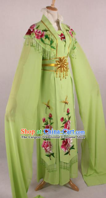 Professional Chinese Beijing Opera Nobility Lady Green Dress Ancient Traditional Peking Opera Diva Costume for Women