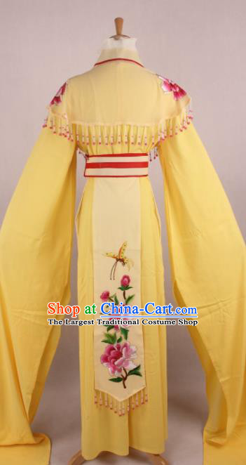 Professional Chinese Beijing Opera Nobility Lady Yellow Dress Ancient Traditional Peking Opera Diva Costume for Women
