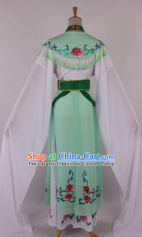 Chinese Traditional Beijing Opera Actress Princess Green Dress Ancient Peking Opera Diva Costume for Women