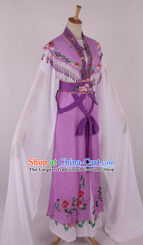 Chinese Traditional Beijing Opera Actress Princess Purple Dress Ancient Peking Opera Diva Costume for Women