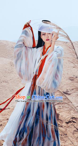 Chinese Ancient Drama Female Swordsman Hanfu Dress Traditional Jin Dynasty Court Princess Replica Costumes for Women