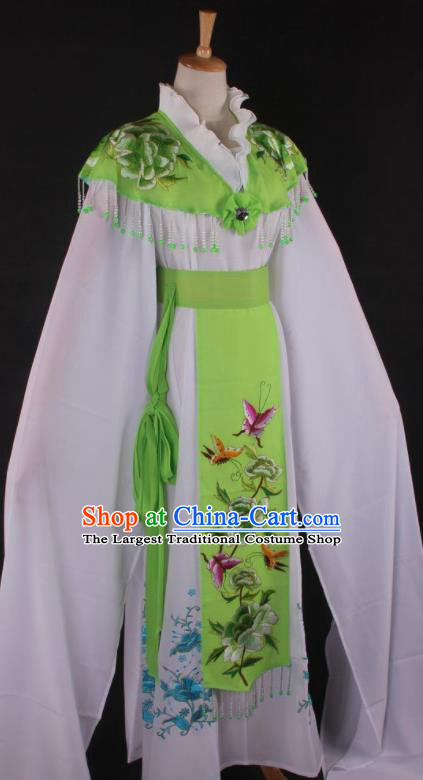 Professional Chinese Beijing Opera Princess Green Dress Ancient Traditional Peking Opera Diva Costume for Women