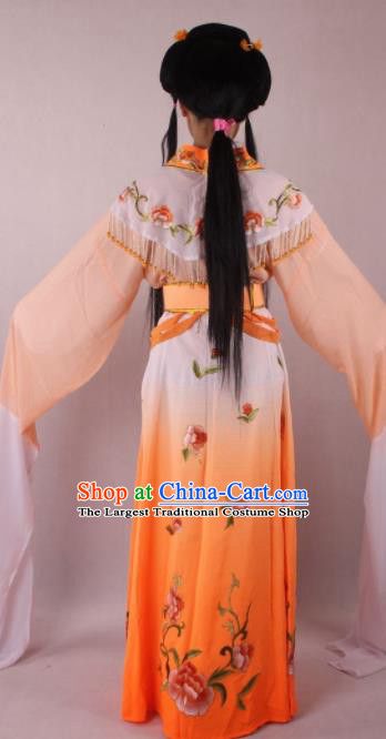 Professional Chinese Beijing Opera Actress Orange Dress Ancient Traditional Peking Opera Costume for Women