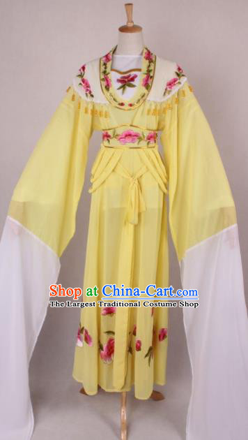 Professional Chinese Beijing Opera Nobility Lady Yellow Dress Ancient Traditional Peking Opera Costume for Women