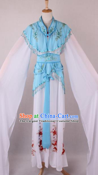 Professional Chinese Beijing Opera Court Lady Blue Dress Ancient Traditional Peking Opera Costume for Women