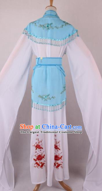 Professional Chinese Beijing Opera Court Lady Blue Dress Ancient Traditional Peking Opera Costume for Women