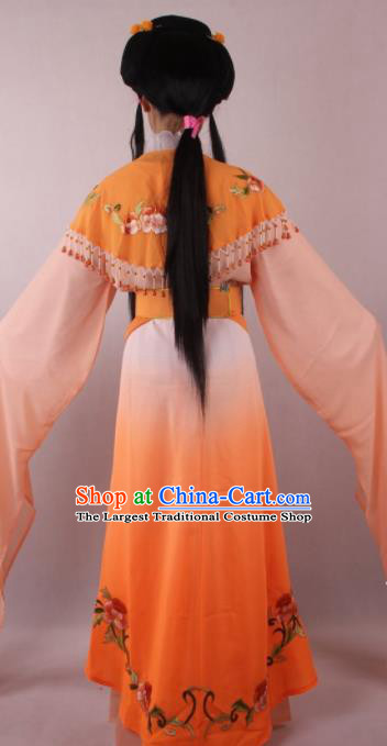Professional Chinese Beijing Opera Rich Lady Orange Dress Ancient Traditional Peking Opera Diva Costume for Women