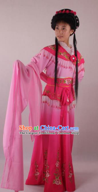 Professional Chinese Beijing Opera Rich Lady Deep Rosy Dress Ancient Traditional Peking Opera Diva Costume for Women