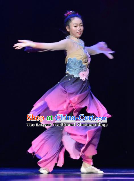 Traditional Chinese Classical Dance Ai Lian Shuo Costume Lotus Dance Dress for Women